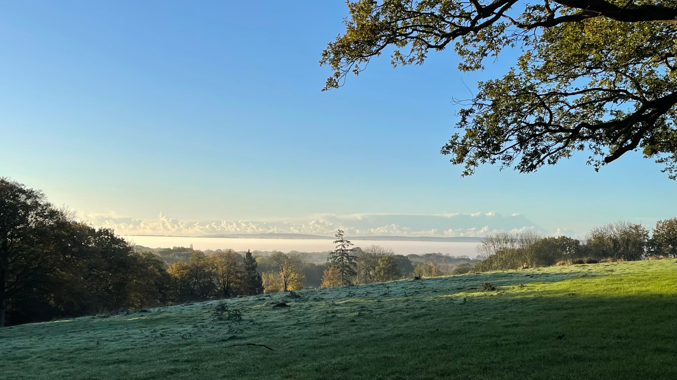 A frosty view across the countryside from Cox Green