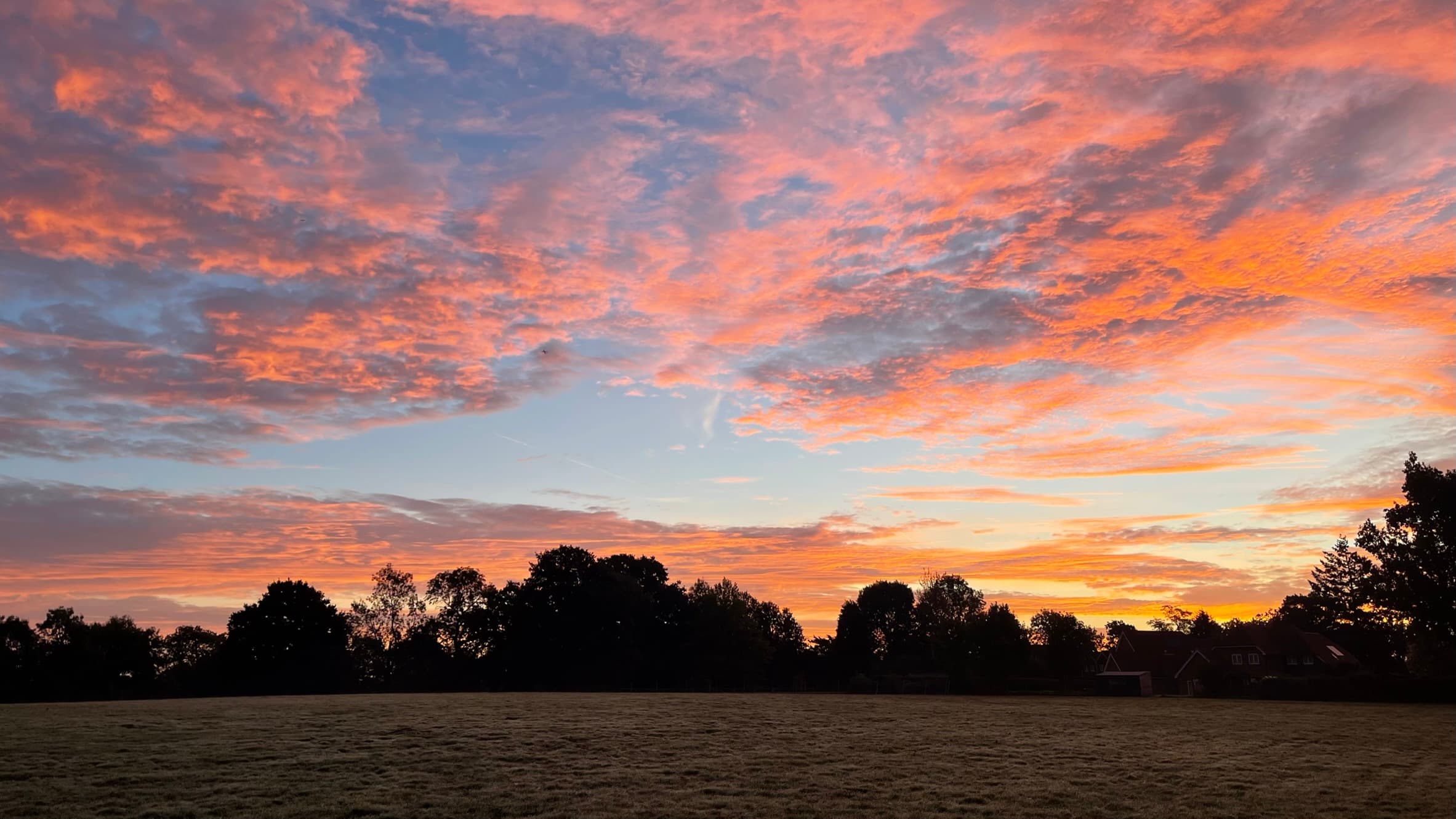 A vivid sunset over Cox Green